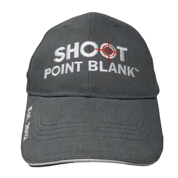 Shoot Point Blank Men's Strapback Hat Gray Embroidered Logo Firearms - Picture 1 of 7